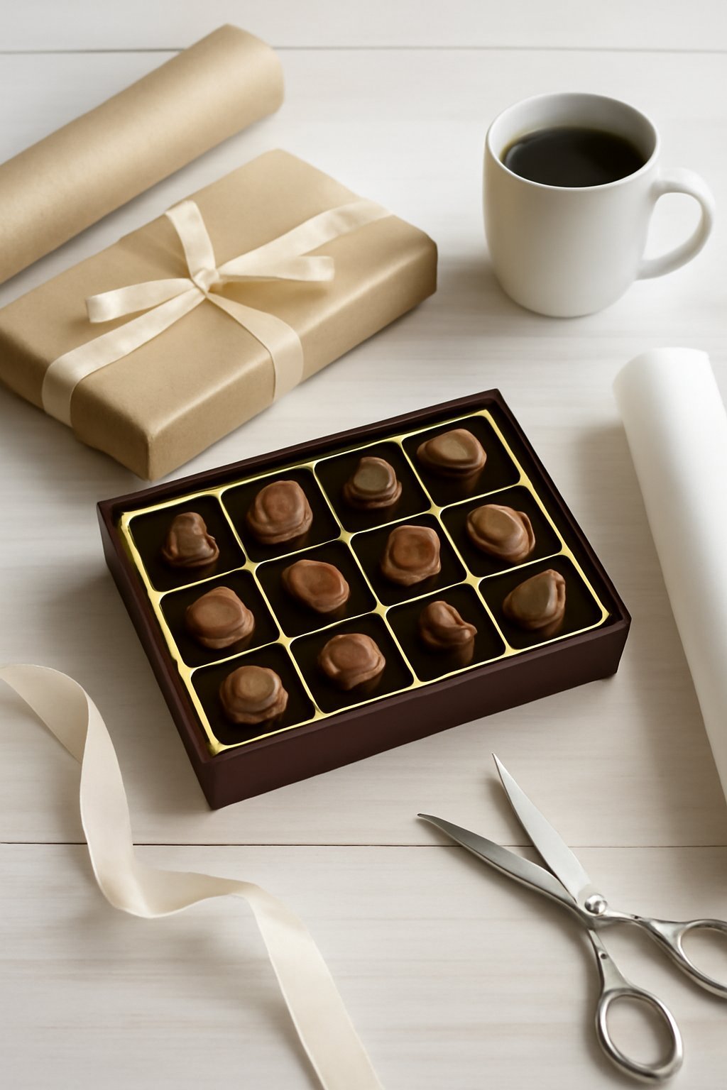 Edelpralinen in Geschenkverpackung