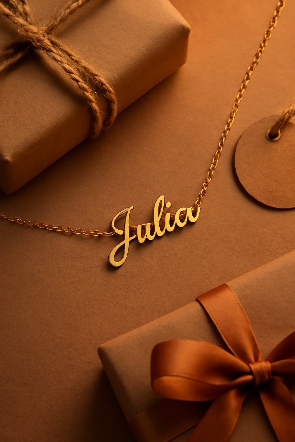 Minimalistische Namenskette Gold