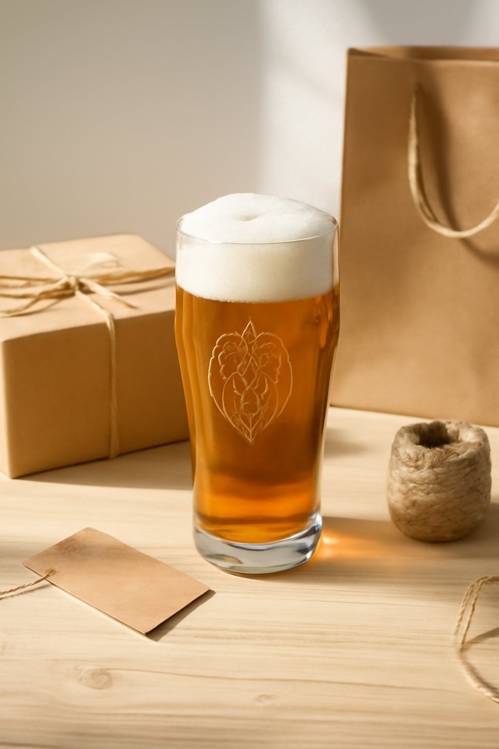 Bierglas mit Initialen graviert