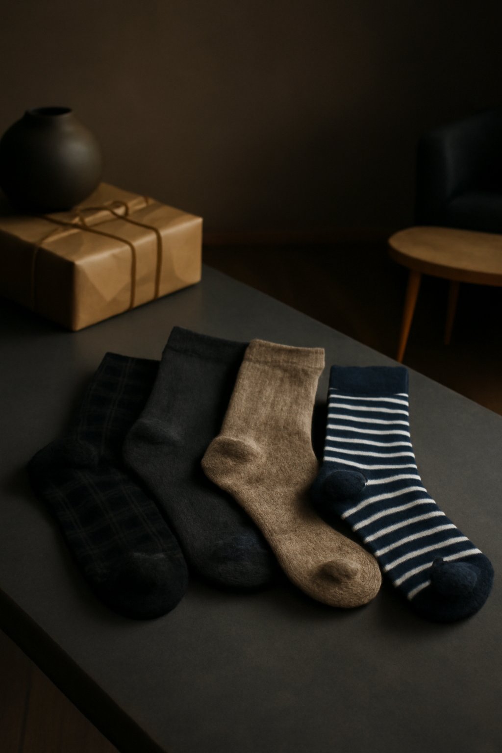 Schwarze einfarbige Socken