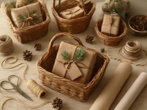 6 Winterliche Geschenkkoerbe für Weihnachten selber machen