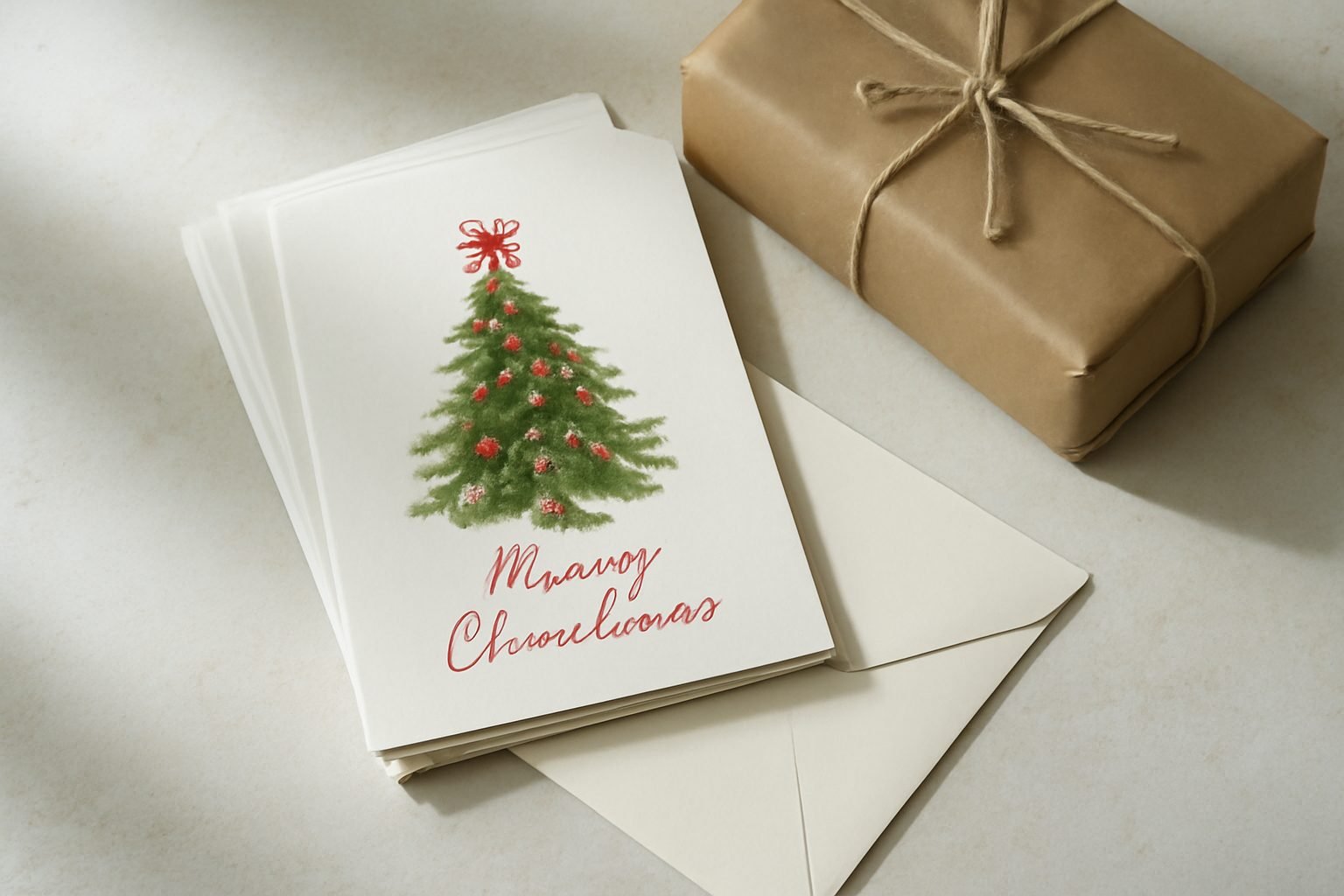 Schöne Weihnachtskarten basteln in 7 Schritten